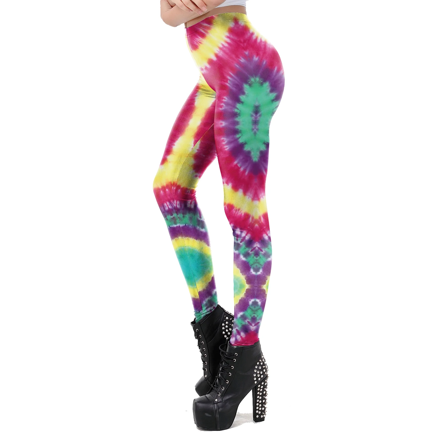 NADANBAO nowe sztuka klasyczna okrągłe Ombre kwiatowe legginsy dla kobiet Mandala spodnie z nadrukiem Fitness trening leginsy Elassic Legins — zdjęcie 5