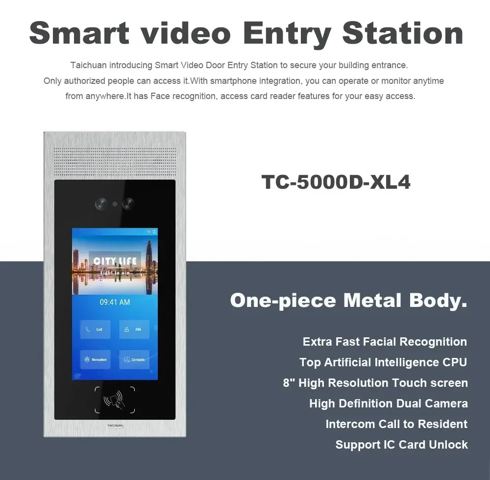 Apartment Intercom Ip Video Intercom High Resolution Dual Camera Wifi Intercom System With Card Unlock Access Entry System