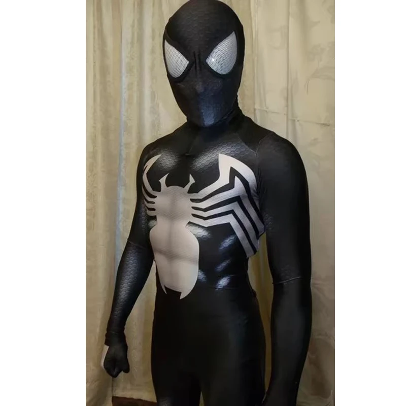 

Black Venom Symbiote Spiderman Cosplay Spidey Boys Costume Superhero Zentai Suits Halloween Costume Bodysuit for Adults Kids