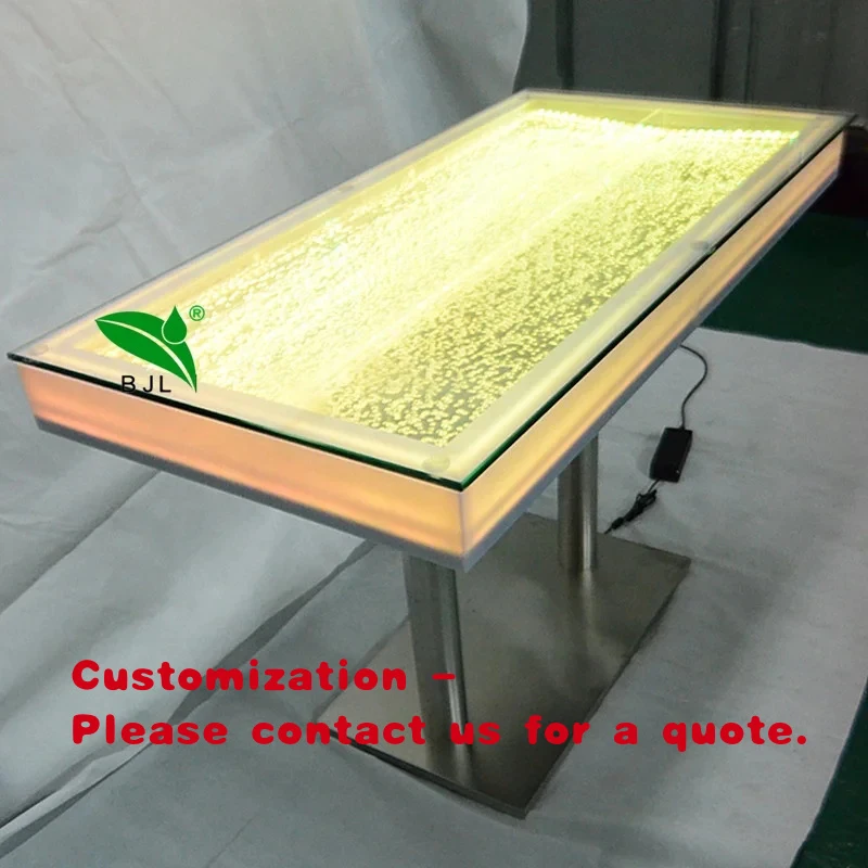 custom.Indoor Glowing Furniture Bubble Tabletop Led Light Cocktail Coffee Table