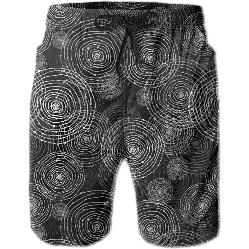 

Men's beach shorts white circle 3D printed shorts Men's summer breathable shorts Fitness shorts Men's Ropa Hombre