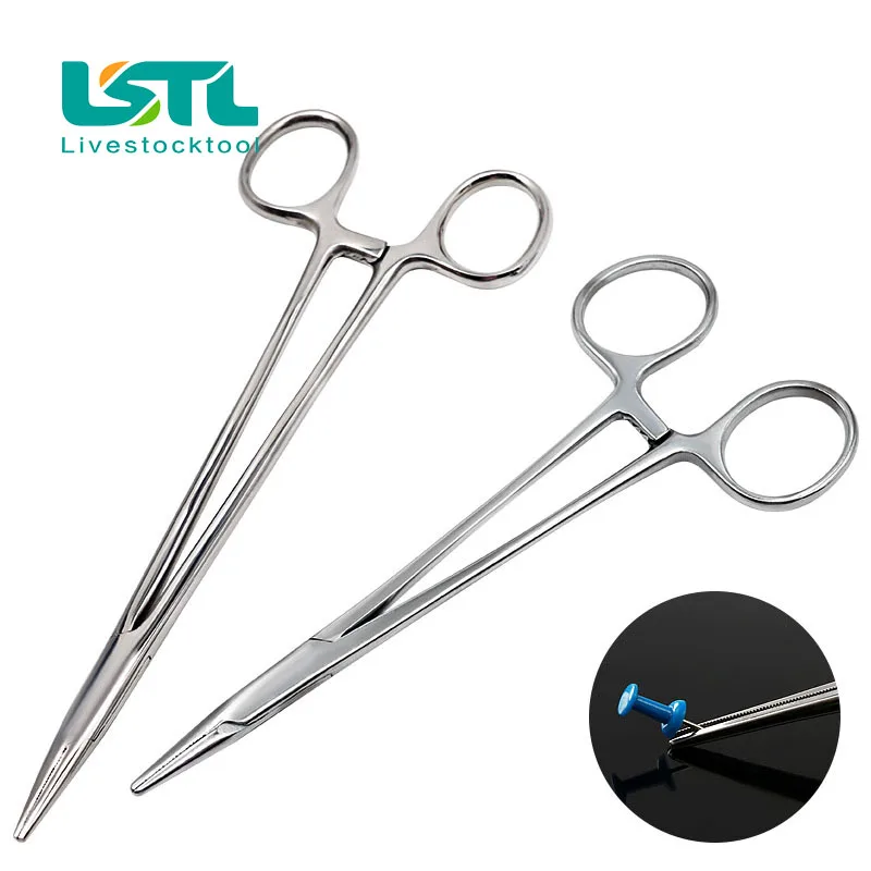 Pinzas hemostáticas para soporte de agujas quirúrgicas, alicates de ortodoncia de acero inoxidable, instrumento veterinario para dentista, 16/18cm