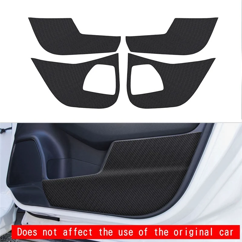 Car Carbon Leather Door Protector Pad Door Plank Anti-Kick Pad Anti-Dirty Mat Cover for Honda XR-V HR-V Vezel 2022 2023