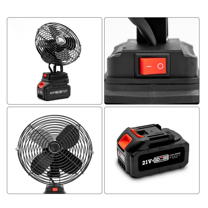 Imagem -05 - Mini Ventilador Elétrico sem Fio Ventiladores de Tenda Doméstico Grande Capacidade Bateria de Lítio Recarregável Exterior Camping 21v