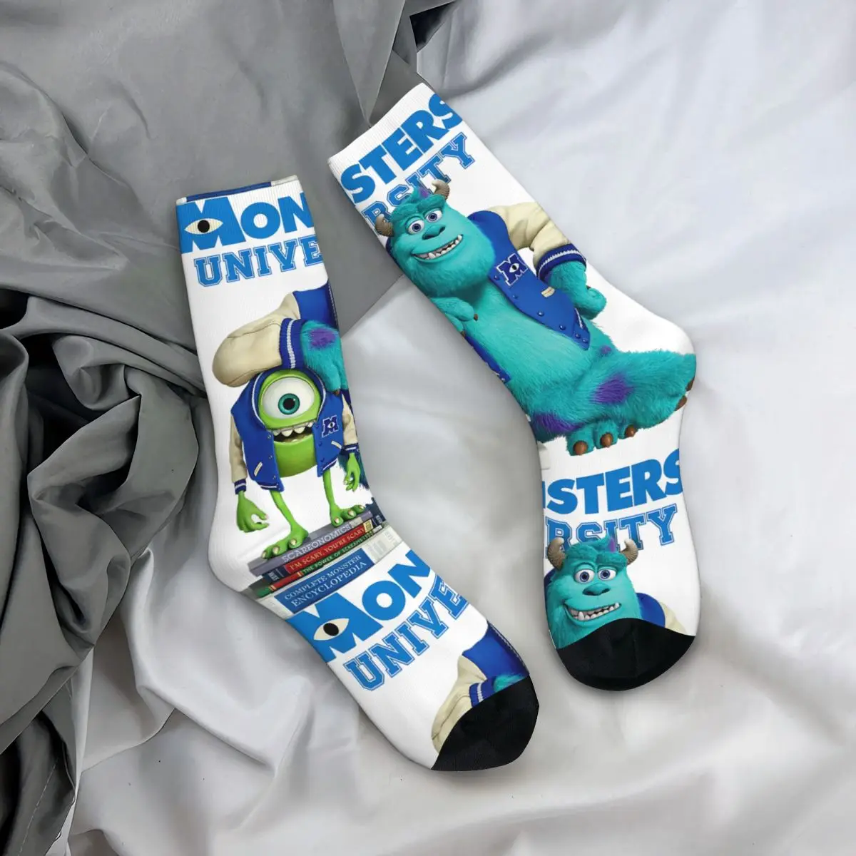 Funny Monsters University Mike And Sulley Skateboard Socks Polyester Middle Tube Socks for Women Men Sweat Absorbing