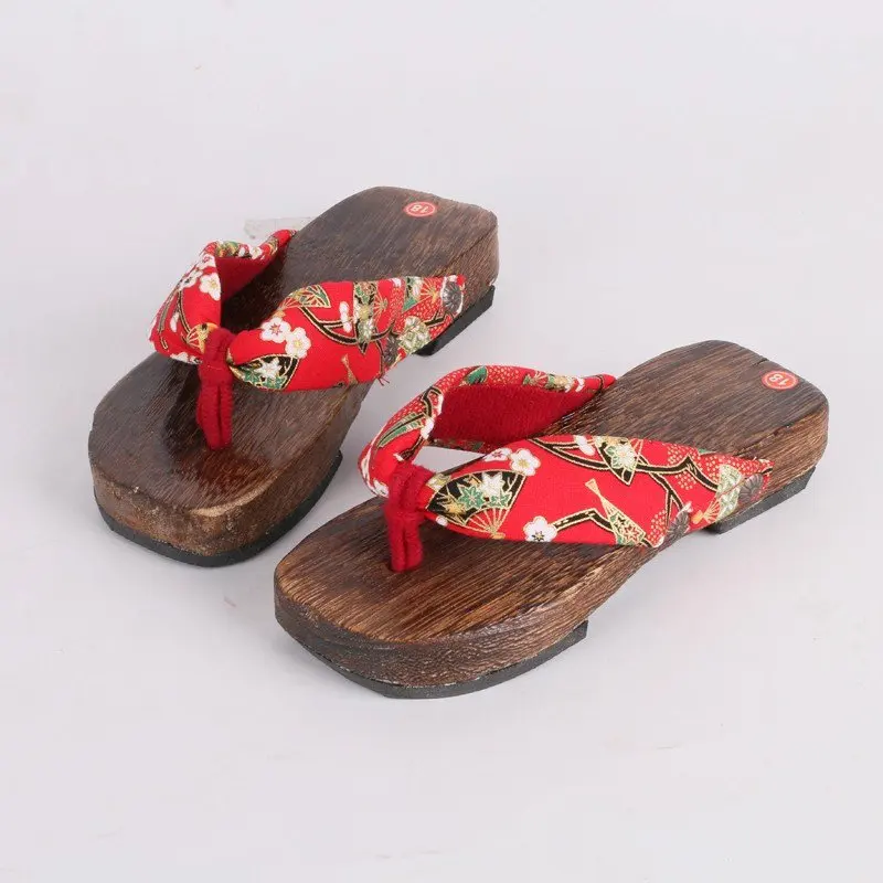 애니메이션 닌자 어린이 코스프레 나무 나막신 소년 소녀 여름 플립 플롭 샌들 어린이 게타 슬리퍼 학생 기모노 댄스 신발