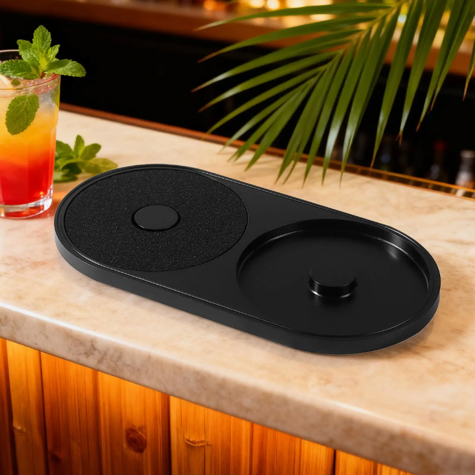 Margarita Salt Rimmer 2 Compartment Glass Rimming Tray Salt and Sugar Rimmer Drinks Bar Accessories Box for Bar Restaurant Hotel