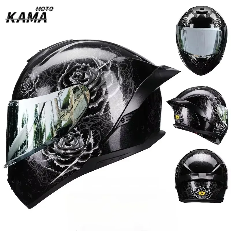 LVS Helmet Motorcycle Full Face Motorcycle Helmet Riding Big Spoiler Unisex Helmet Casco De Moto Para Los Hombres