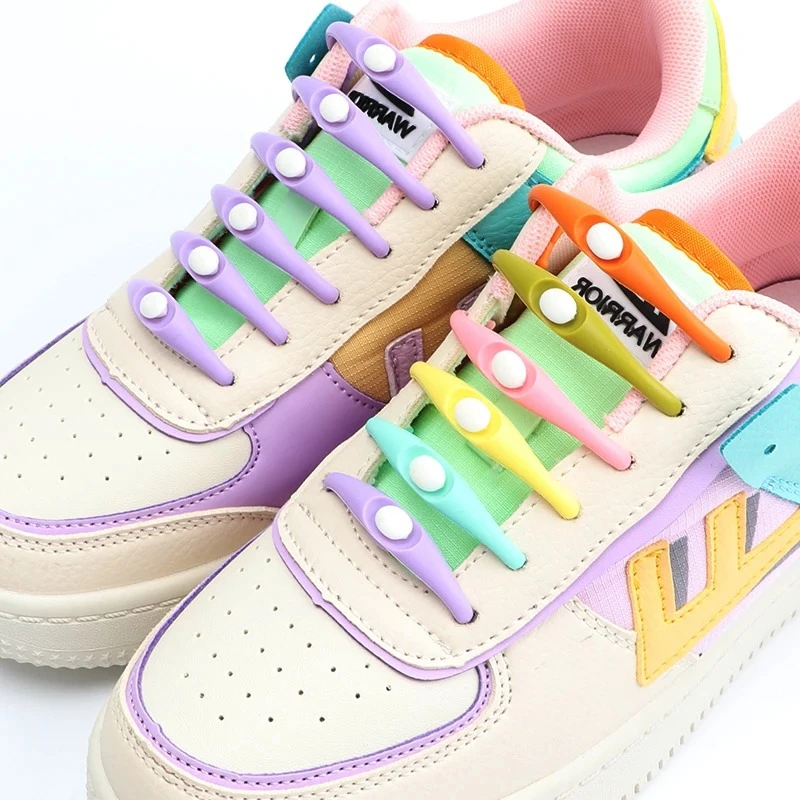 

12 шт. силиконовые шнурки, эластичные шнурки без завязок, резиновые шнурки для спортивных соревнований для кроссовок, аксессуары для ленивых шнурков