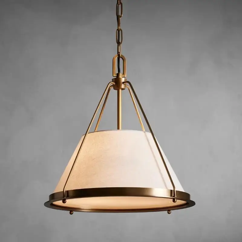 

Vintage Fabric Restaurant Hotel Chandeliers American Dining Room Pendant Lights Living Room Retro Cloth Light for Home Decor
