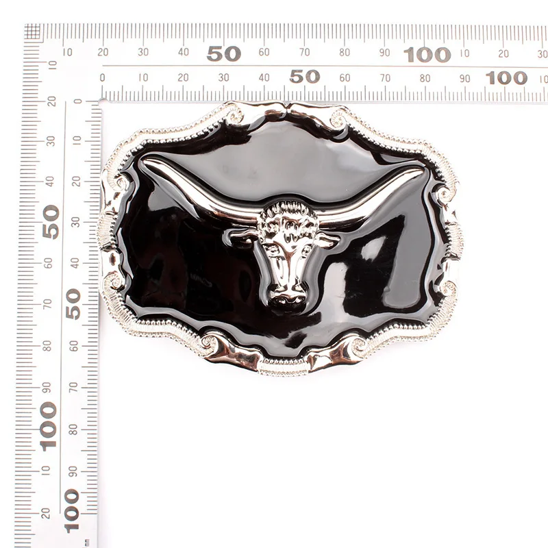 Men Metal Belt Buckle Classic Point Oil Bull Head Belt Accessories Your Western Cowboy Series Simple Belt Buckle