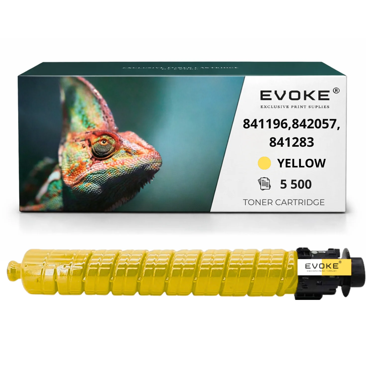 Evoke compatibele toner voor Ricoh Mpc-2030 2050 2550Y Mpc2030Y Mpc2050Y Mpc2550Y Mpc2030 Mpc2050 Mpc2550 841199 842058 841283 Geel 5500 pagina's Mp C2030 C2050 C2530 C2030 Mpc2050 Mpc2550
