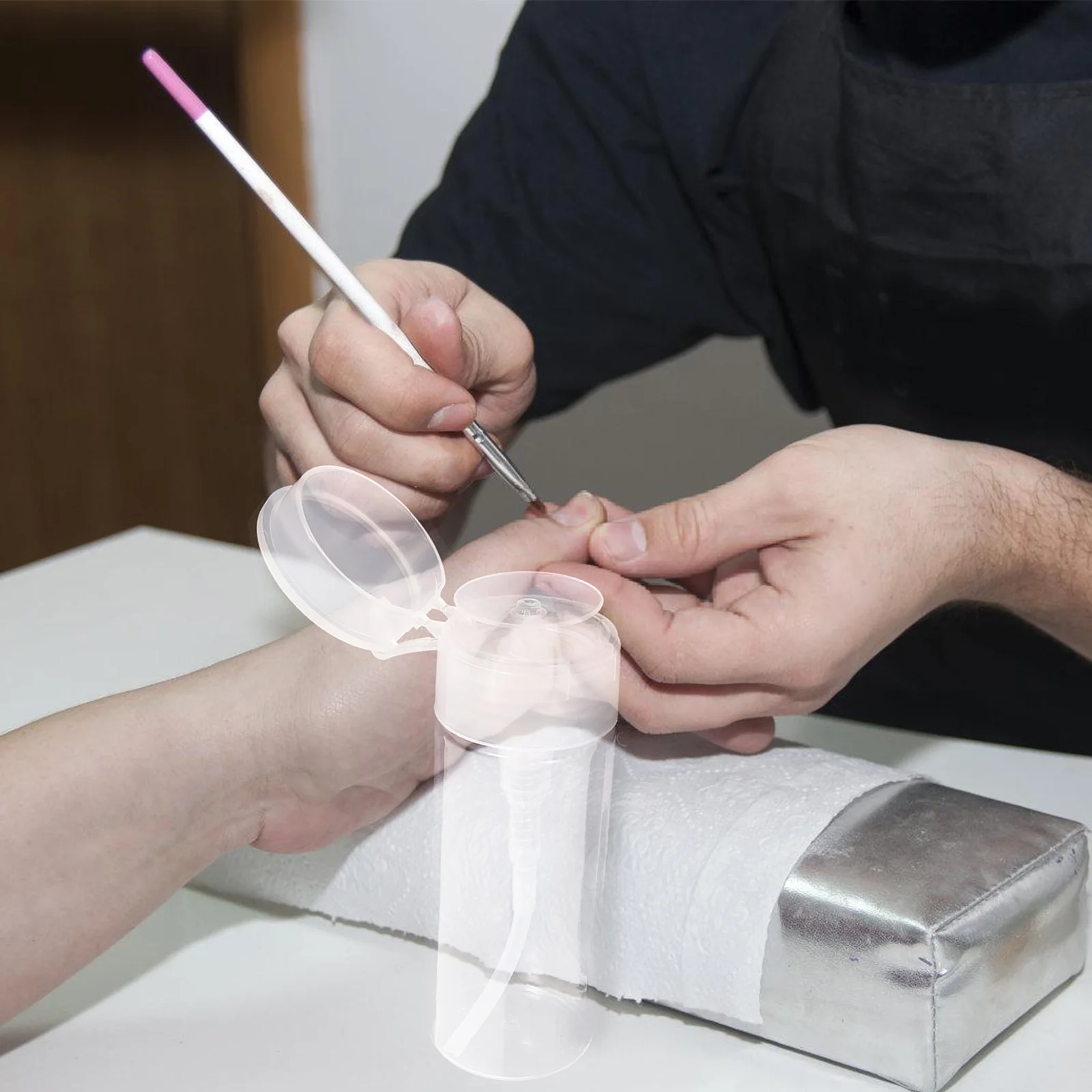 100 مللي مزيل طلاء الأظافر زجاجة فارغة السفر زجاجة المحمولة الصحافة موزع ل مزيل ماكياج السائل غسول الحبر الكحول