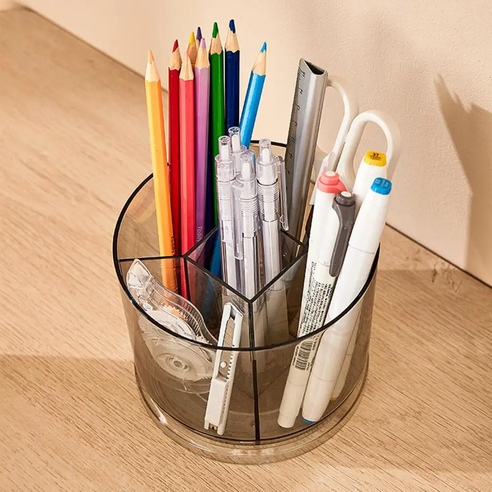 Pen Holder Large Capacity 360 Degree Rotating Easy Access Multifunctional Makeup Brush Holder Organizer