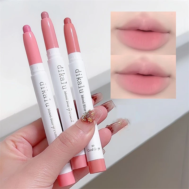 Grey Brown Lipliner Pencil Matte Velvet Lip Contour Shadow Outline Lip Shape Lipstick Pen Waterproof Non-stick Cup Nude Makeup