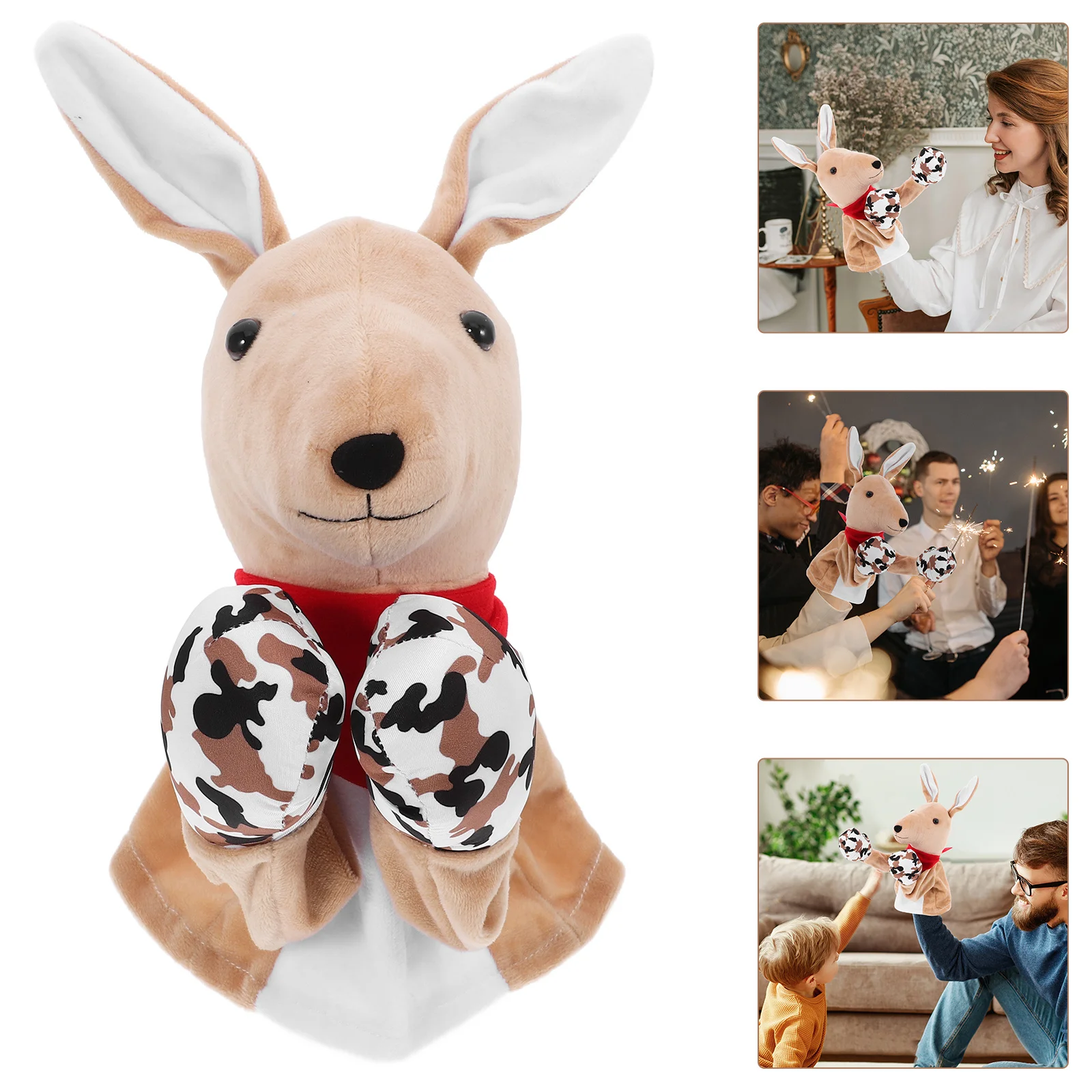 

Kangaroo Hand Puppet Soft Cloth Interactive Sound Storytelling Glove Animal Puppet for Kids Birthday Christmas Party