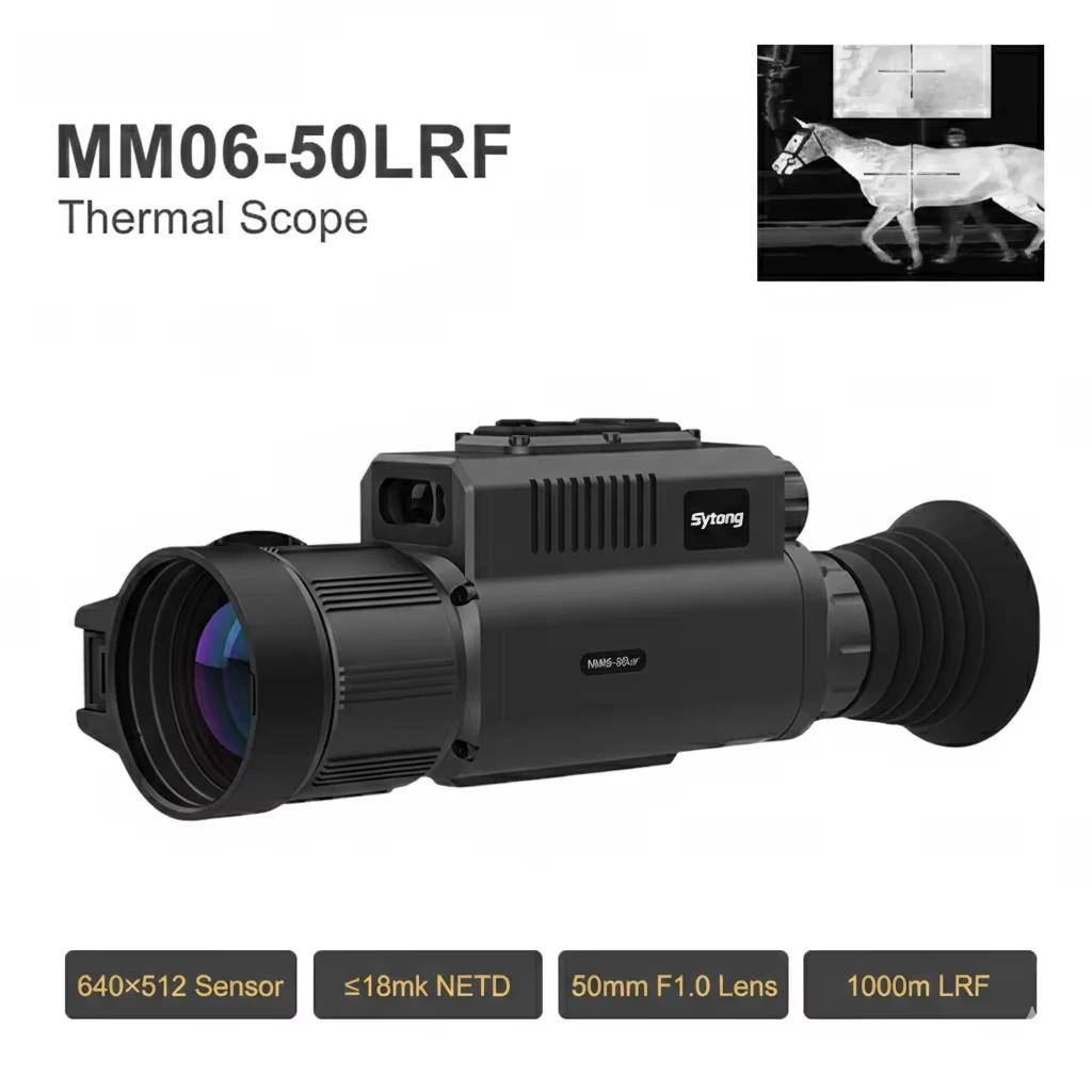 640x512 Thermal Imaging Scope with Laser Rangefinder Infrared Thermal Monocular 50mm Lens Night Vision Scope for Hunting