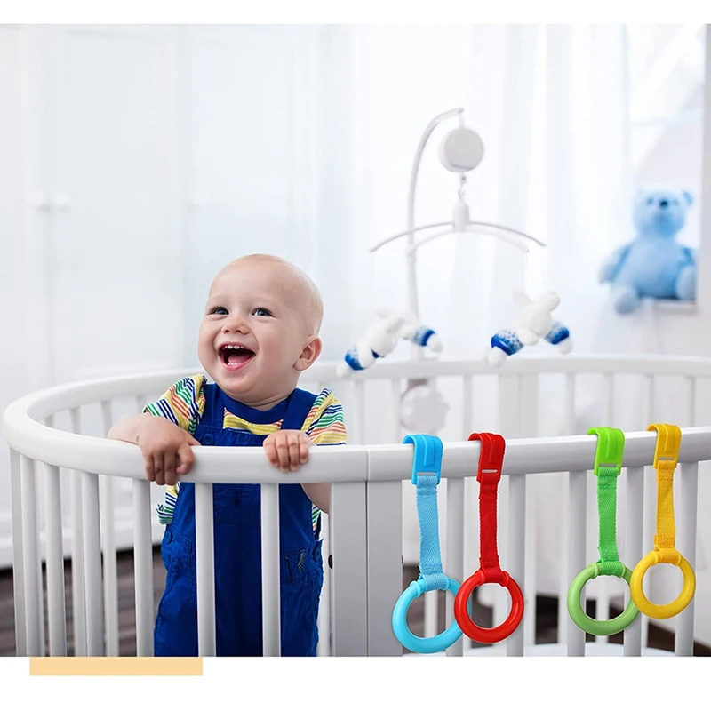 Baby Pull Up Bar Baby Walking Assistant Safety Toddler Pull Up Rings Standing Ring Baby Walking Crib Hook