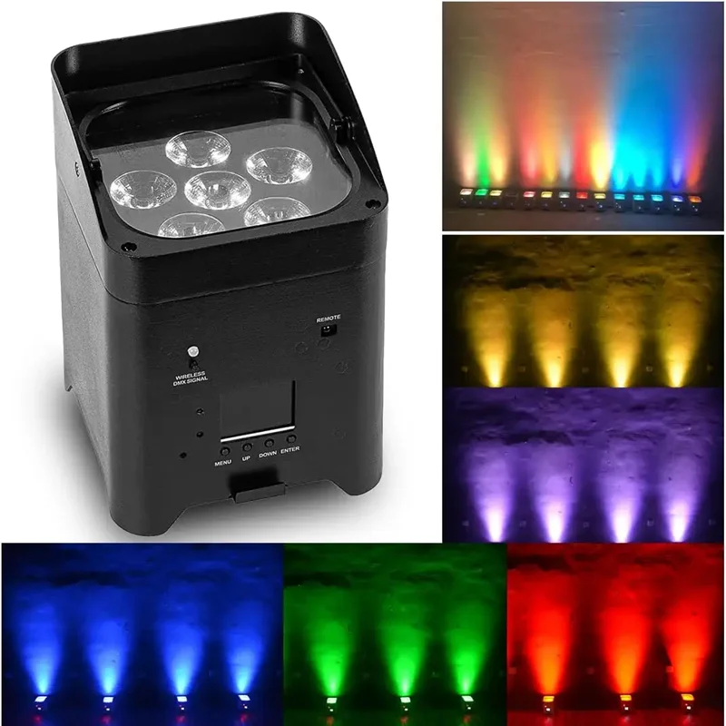 LED Battery Par light Remote Control 6*18W RGBWA+UV 6in1 LED Wireless light Disco Party NightClub Bar Music show dmx light show