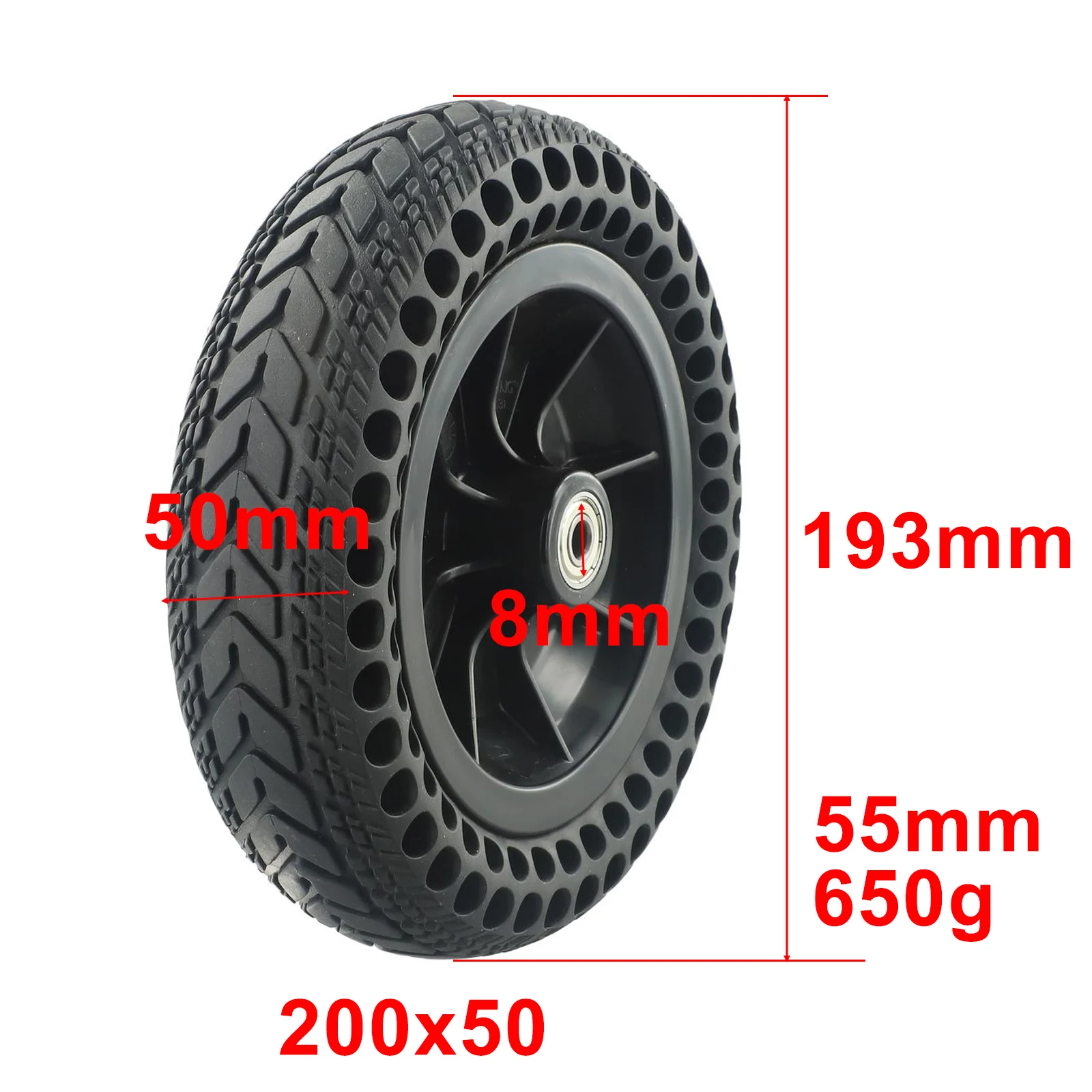 

High Quality Hot Sale Solid Tire Practical High Quality No Inflation Part With Plastic Hub 8X2 Accessories Black