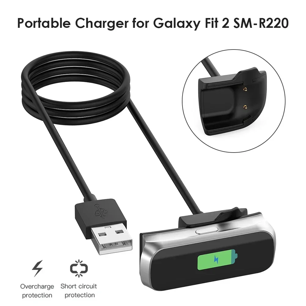 Charging Cable For Gear Fit 2 r220 Smart Bracelet Replacement USB Charger Dock Power Cord Cradle For Samsung-Galaxy Fit2 R220