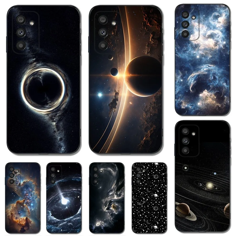 

Space Planet Stars Moon Phone Case For Samsung Galaxy A13,A21s,A22,A31,A32,A52,A53,A71,A80,A91 Soft Black Cover