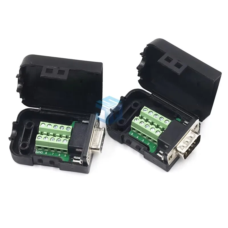 DB9 موصل COM نقل خالية لحام محطة DB9 ذكر موصل RS232 DB9 اندلاع D-SUB موصل أنثى