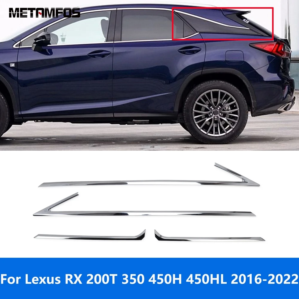 Accessories For Lexus RX 200T 350 450H 450HL 2016-2020 2021 2022 Rear Window Sill Frame Triangle Cover Trim Molding Car Styling