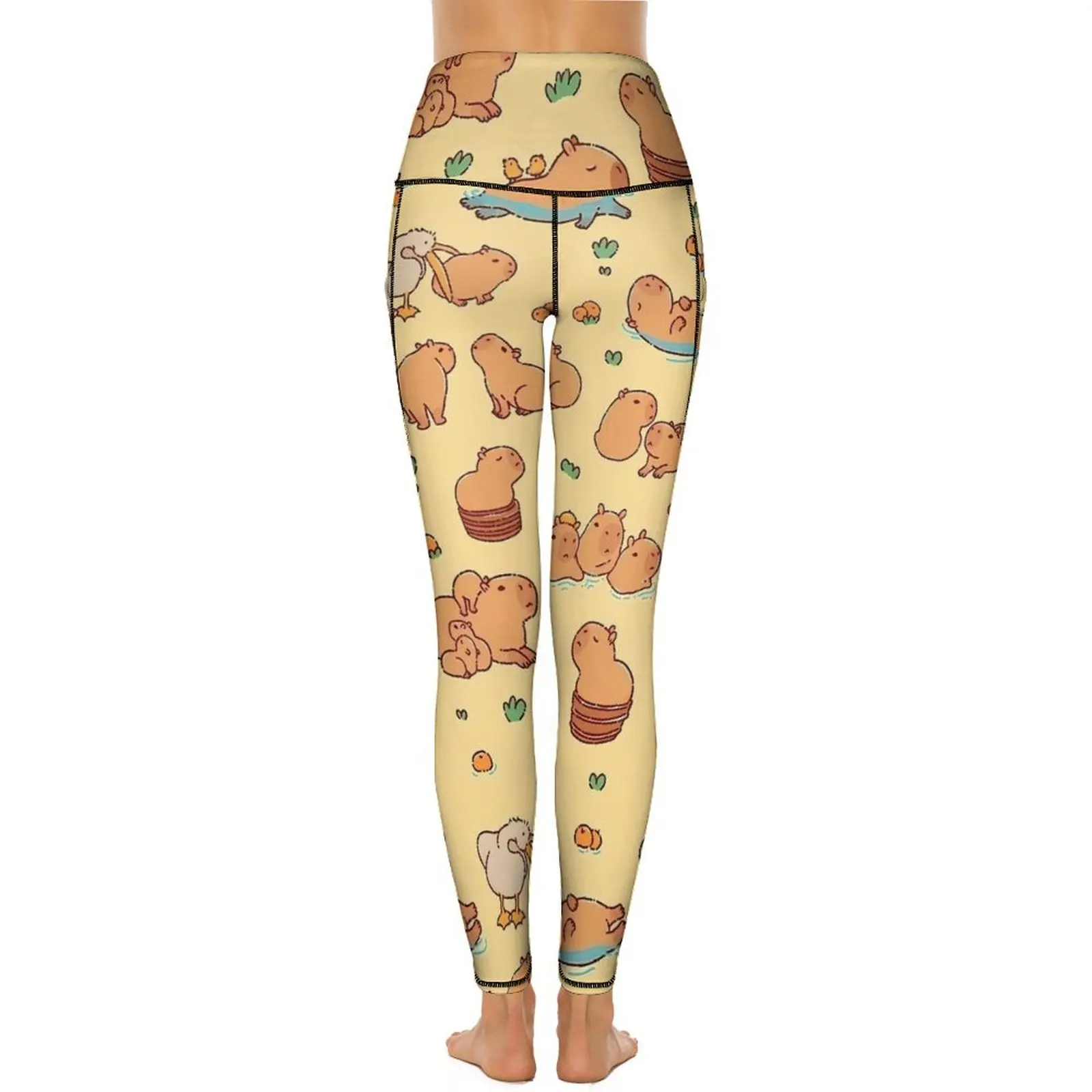 Capybara Print Leggings Sexy Kawaii Animal High Waist Yoga Pants Casual Stretch Leggins Women Design Workout Gym Sport Legging