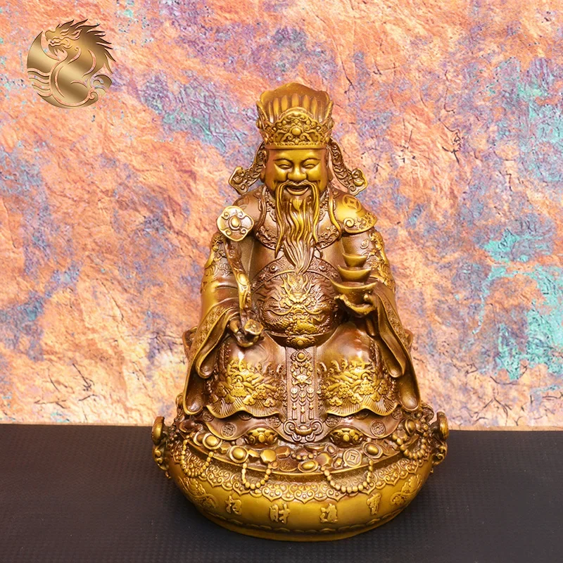 FX-22  all brass round god of wealth opening office entrance hall cultural god of wealth copper god of wealth gift ornaments