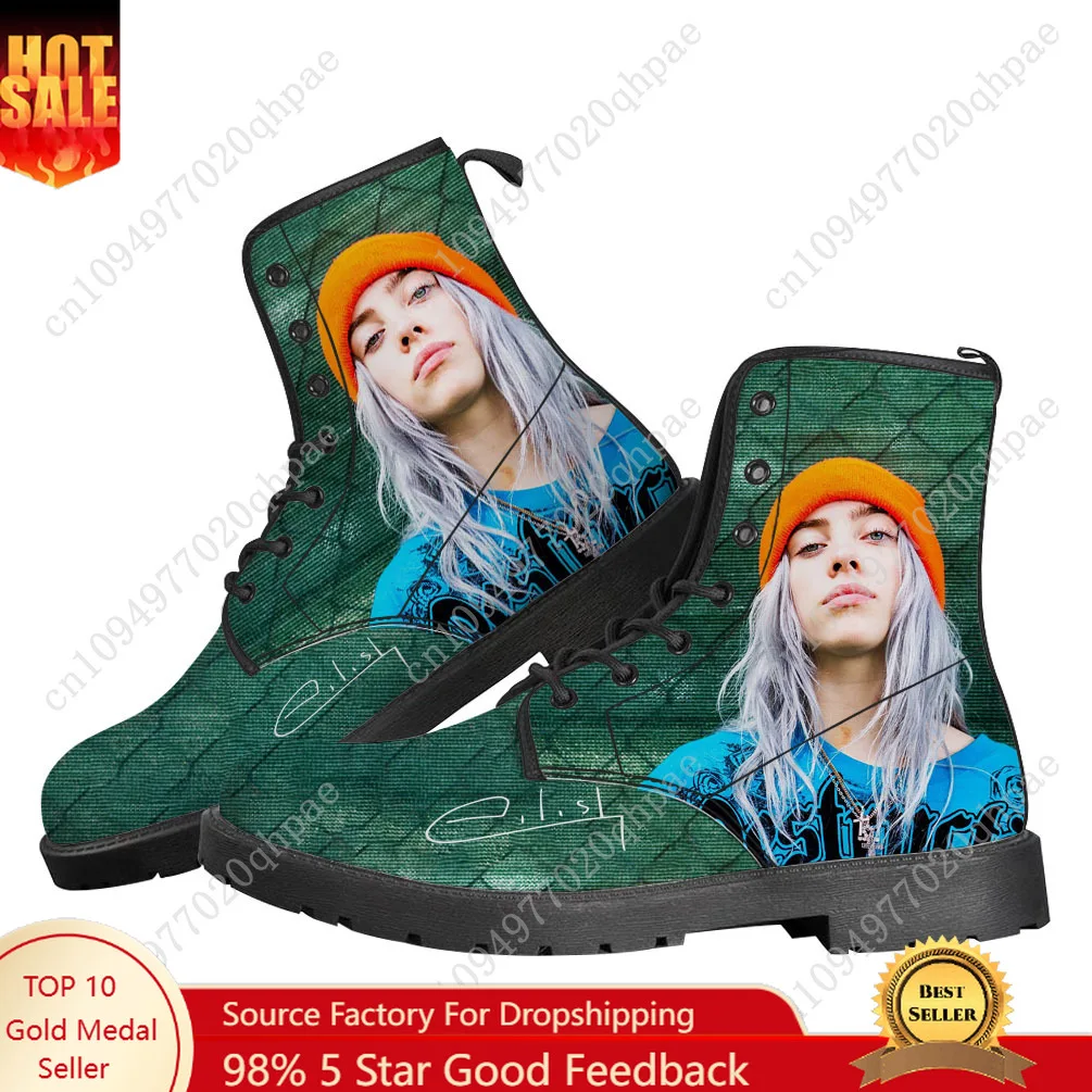 

Сапоги B-Billie E-Eilish, мужская и женская обувь для подростков, повседневные ботинки, уличная легкая обувь высокого качества с принтом пары по запросу, обувь на заказ