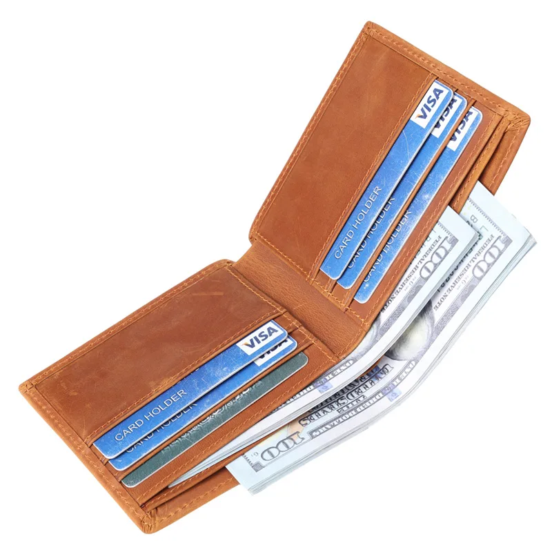 Vintege Wallet Leather Men's Multi Card Driver's License Clip Simple Casual Business Multifunctional Double Fold Short Wallet