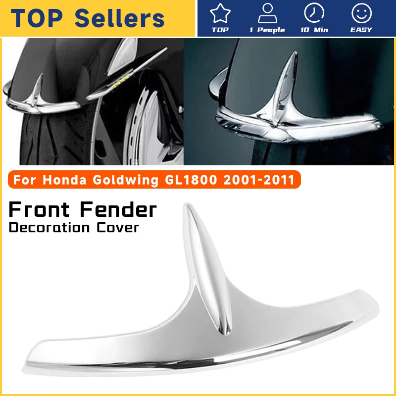 

Chrome Motorcycle Front Fender Decoration Cover Fit For Honda Goldwing GL 1800 GL1800 2001-2009 2010 2011 Fairing Accessories