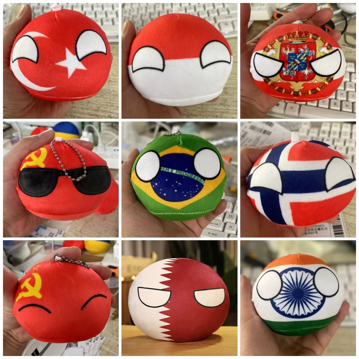 39 Phong Cách 10Cm Nước Cờ Bóng Sang Trọng Đồ Chơi Polandball Plushie Countryball Liên Xô USA Pháp Nga Anh Đức Ý Quà Tặng dành Cho Trẻ Em