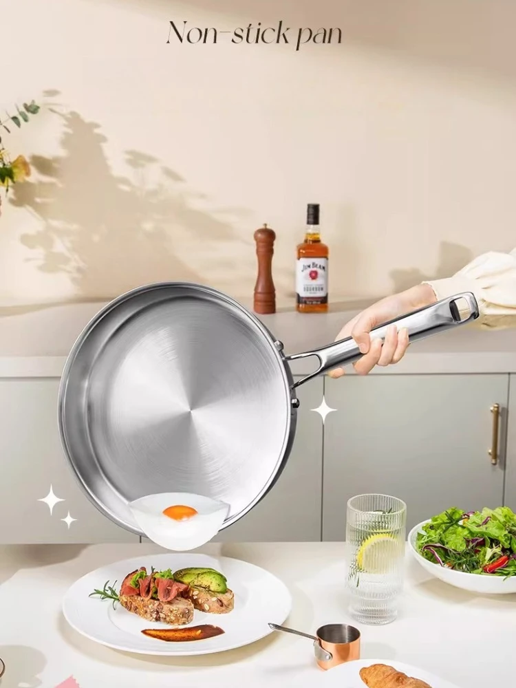 

Сковорода вок из нержавеющей стали 316, сковорода с антипригарным покрытием, горшок для жареного стейка, кухонная посуда без покрытия для газовой плиты и индукционной плиты вок