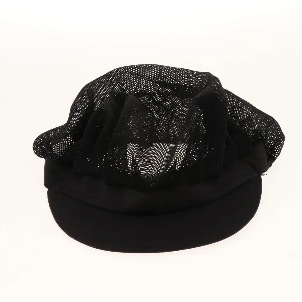 Baker Kitchen Cook Restaurants Cap Cotton Polyester Breathable Mesh Chef Hat Culinary Kitchen Grid Hat for Food Factory