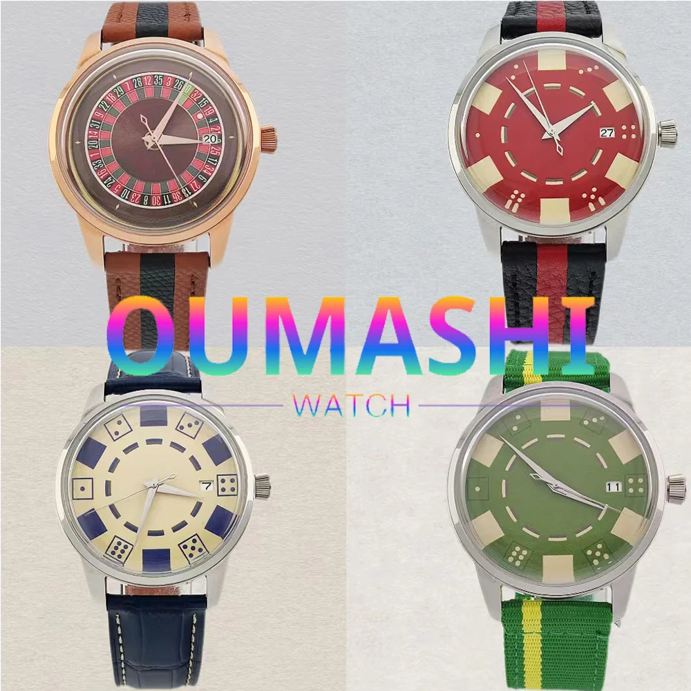 OUMASHI designs the new NH35A mechanical watch for men Russian Roulette Game Mineral Glass Diamond dial for men\'s watch