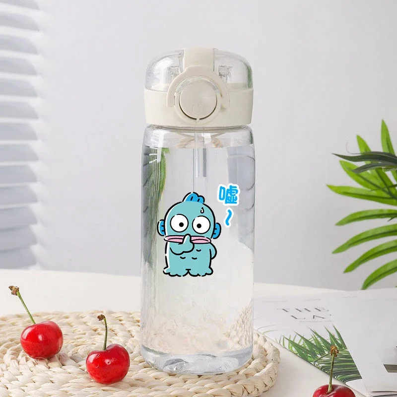 Anime Sanrio HANGYODON Portable Portable Plastic Straw Water Cup Cute Children Student Cup Men and Women School Christmas Gifts