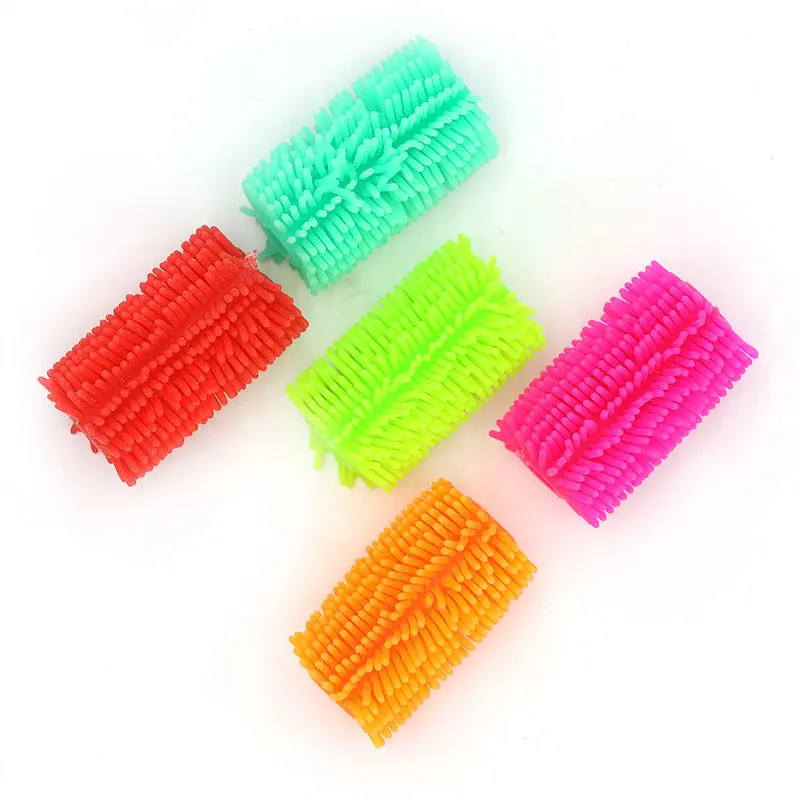 6PCS Stress Reducing Pen Case Toy Furry Pencil Case Release Pressure Pinch Music Originality Novelty Prank Decompression Toys