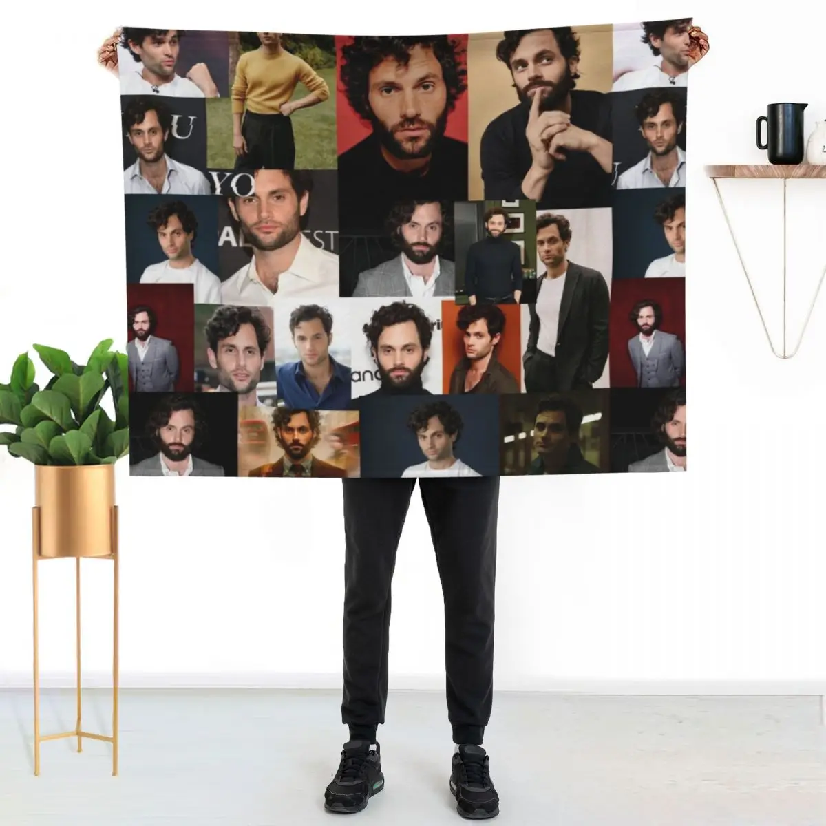 Penn Badgley Joe Goldberg You Netflix Aesthetic Square Collage V2 - 8 Throw Blanket Weighted Soft Plush Plaid Single Blankets