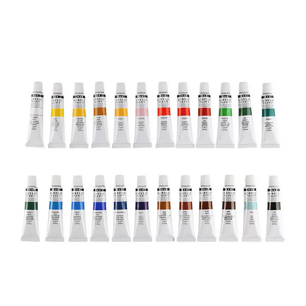 

24pcs 24 Colors Acrylic Paint Set Bright High Purity Eco Friendly Sun Resistance Drawing Kits Painting Pigment Wall Hand
