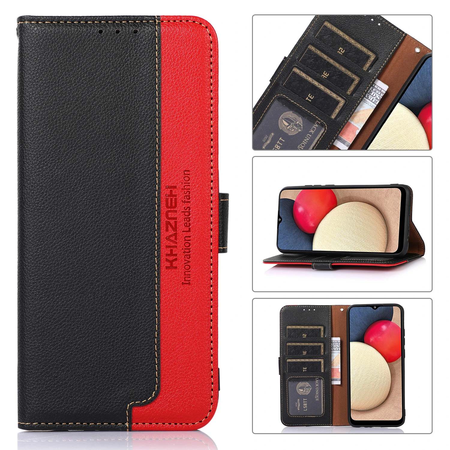 Rog telefone 6 novo caso de luxo couro negócios rfid bloqueio splicing carteira livro flip capa para asus rog phone6 rog 6 rog6 sacos