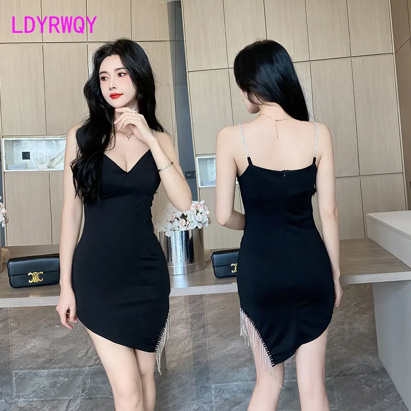 

Summer new style nightclub style sexy bag buttocks hot black dress night Little black dress sauna technician clothes women