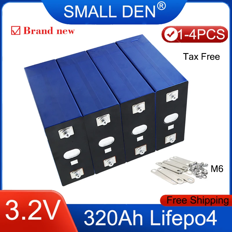 1-4PCS New 3.2V 320Ah Lifepo4 Battery 3C High Power lithium iron phosphate Cells DIY 12V 24V E-boat RV Golf carts Inverter Solar