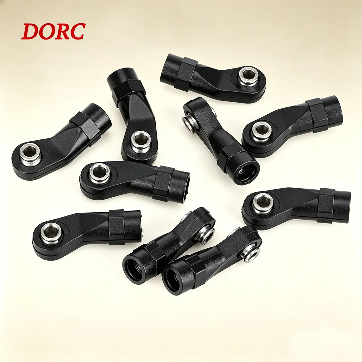 10Pcs M3 M4 Plastic Rod Ends for 1/10 Crawler – Straight/Bent Link Balls, Fits SCX10 TRX4 TRX6 Wraith D90 Upgrade