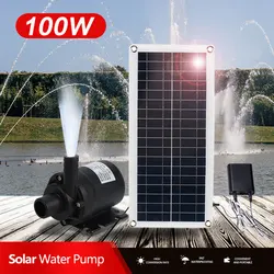 100W 800L/H Solar Panel Power Bank WaterPump Set Ultra-quiet Submersible Water Pump Motory Fish Pond Garden Fountain Decoration