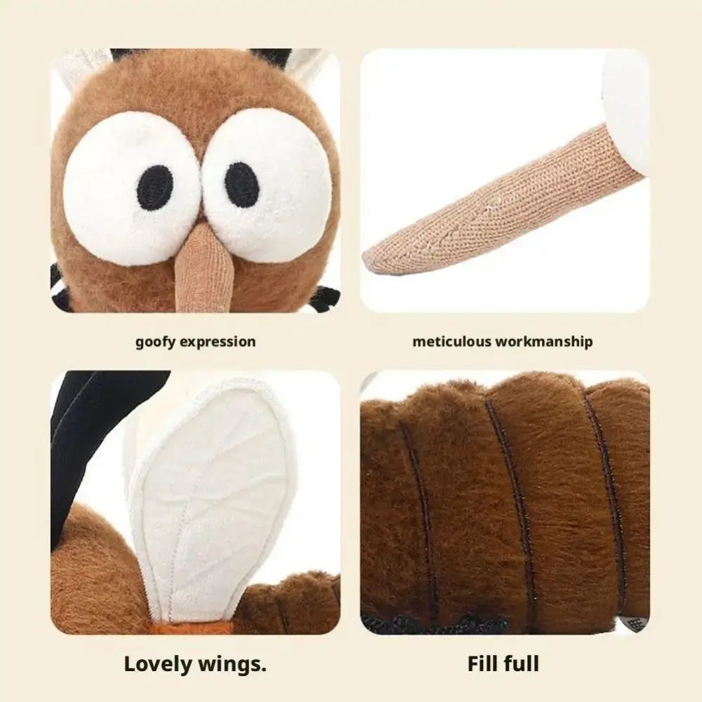 Entzückendes Stofftier, Mücken-Plüschtier, lustiges Insekt, weiches Kissen, Mücken-Insekten, Heimdekoration, Cartoon-gefüllte Mücken