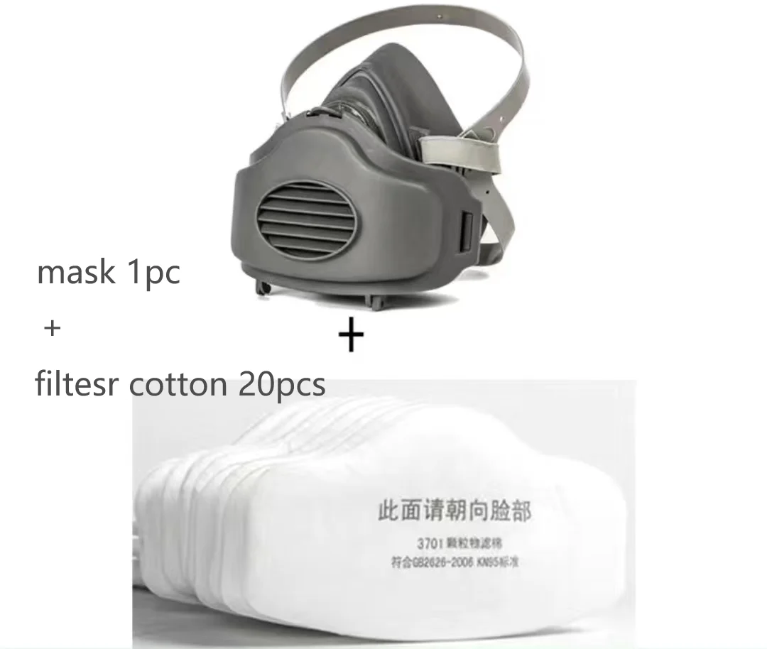 

3200 Dustproof Half Mask Respirator Suitable For Spray Paint Carpentry Grinding House Decoration And Filter Accessory