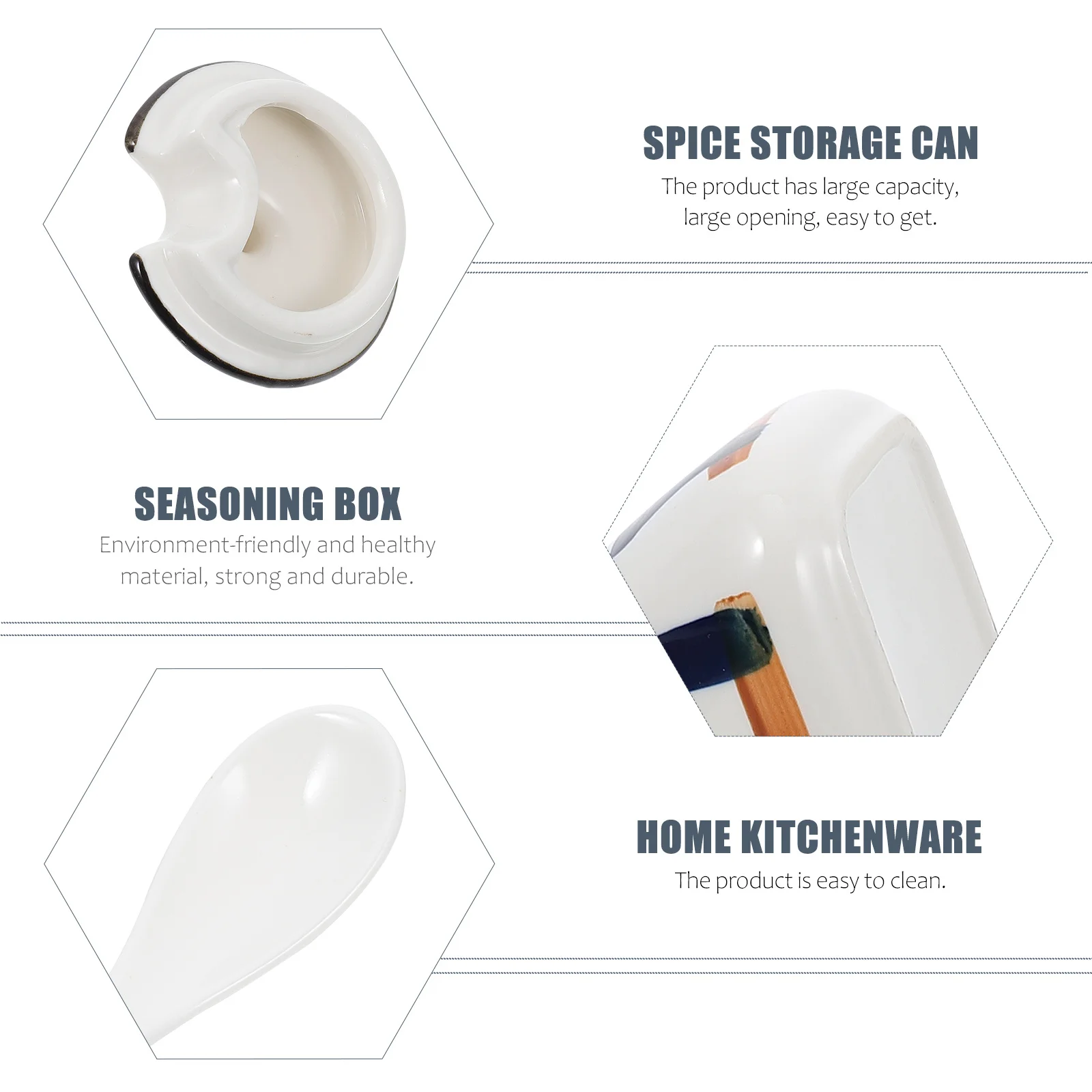 

1Set Multi-Functional Spice Jar Seasoning Pot Kitchen Storage Container Lid Spoon Condiment Box Home Kitchenware