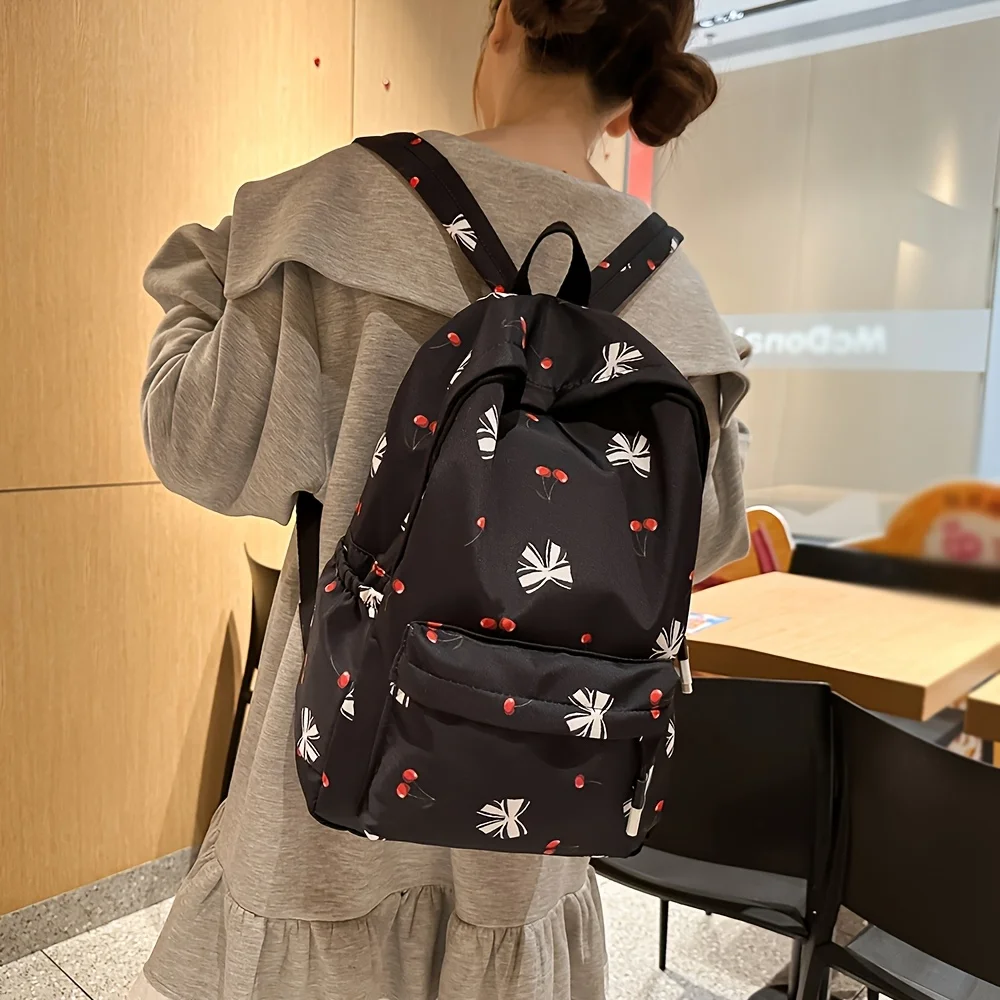 حقيبة ظهر نسائية خفيفة الوزن ذات سعة كبيرة، حقيبة ظهر صغيرة على شكل زهور على الطراز الفني، حقيبة ظهر كاجوال متعددة الاستخدامات